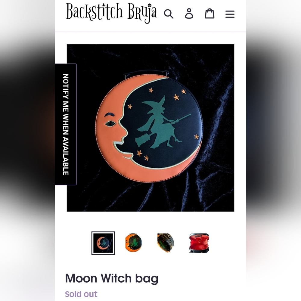 Backstitch Bruja Moon Witch Bag